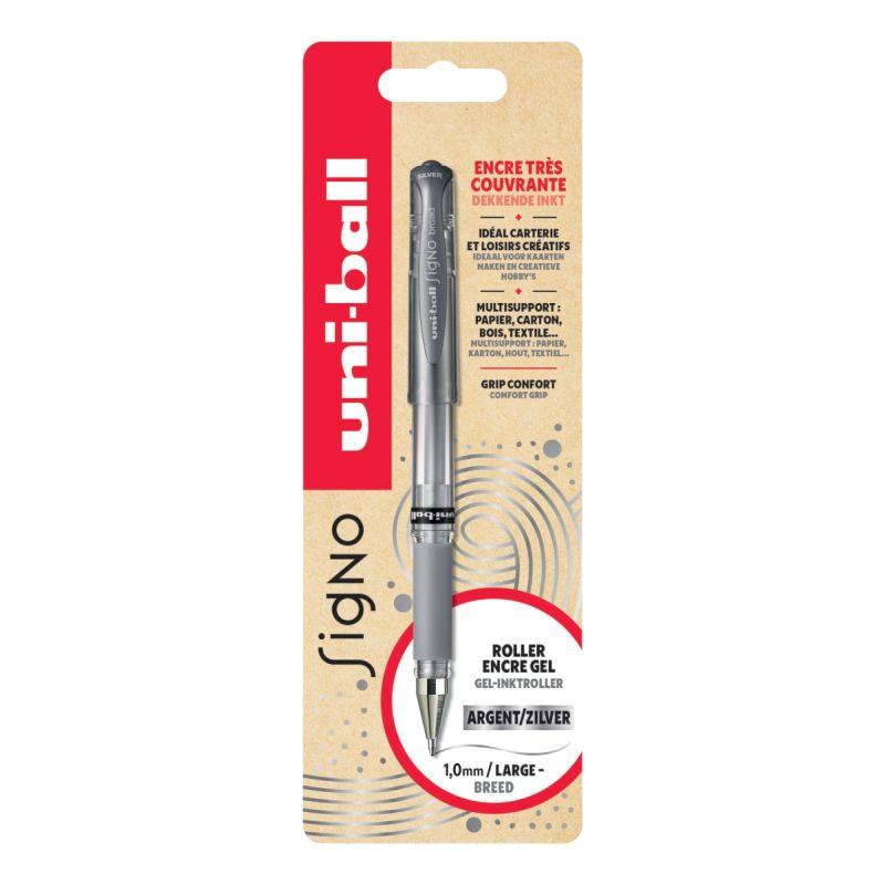 Ref. 62282, Blister de 1 roller Signo métal argent, marque UNIBALL