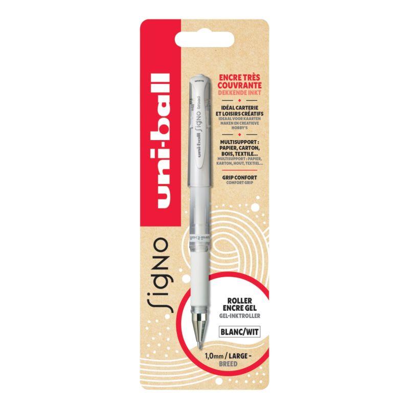 Ref. 62284, Blister de 1 roller Signo métal blanc, marque UNIBALL