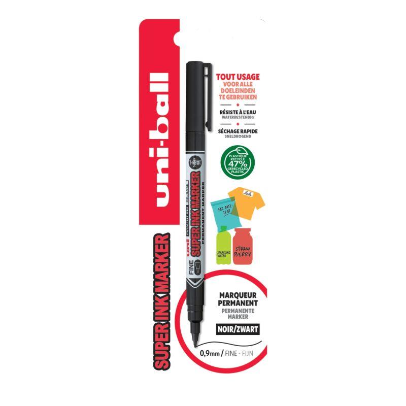 Ref. 62287, Blister de 1 marqueur permanent pointe fine noir, marque UNIBALL