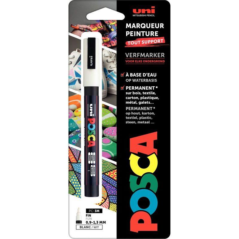 Ref. 62291, Blister de 1 marqueur PC3M pointe fine blanc, marque UNIBALL