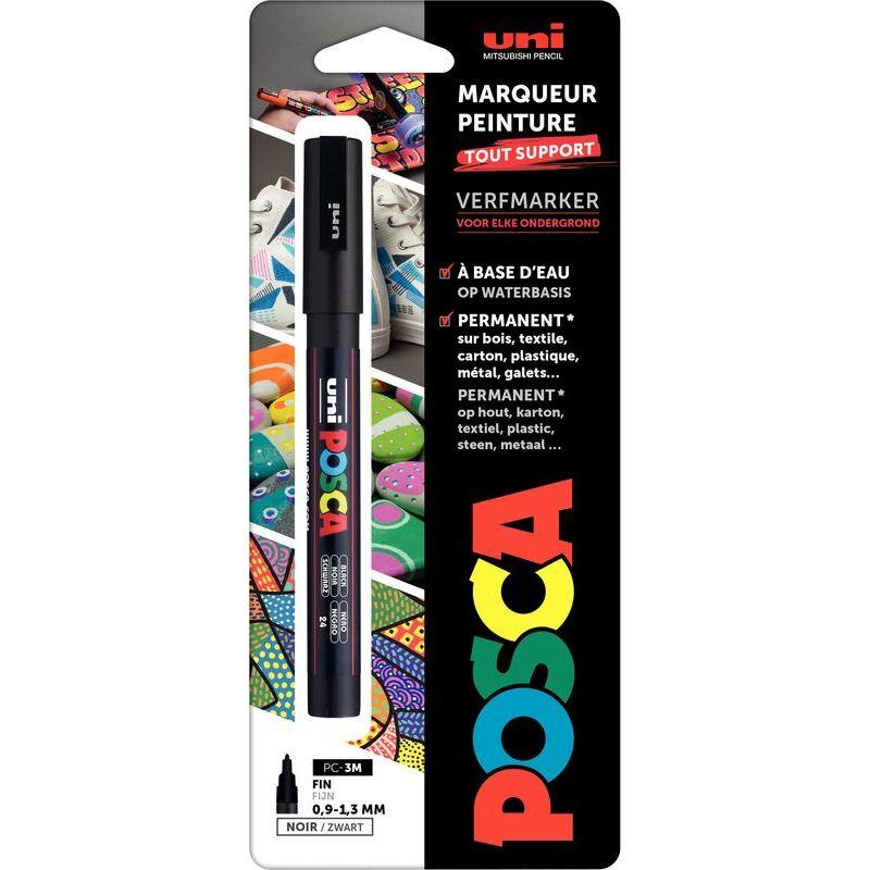 Ref. 62292, Blister de 1 marqueur PC3M pointe fine noir, marque UNIBALL
