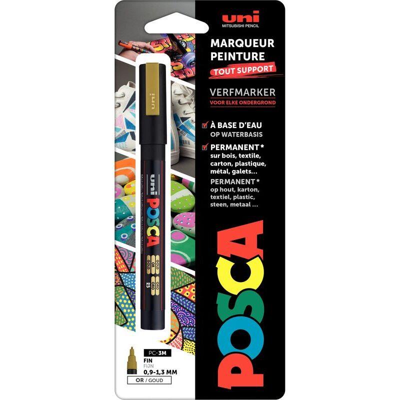 Ref. 62293, Blister de 1 marqueur PC3M pointe fine or, marque UNIBALL
