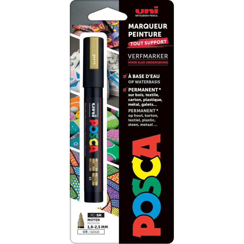Ref. 62296, Blister de 1 marqueur PC5M pointe fine or, marque UNIBALL