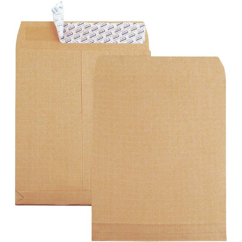 Ref. 62345, Paquet de 50 pochette kraft armée 280X375mm 120g soufflet 30mm bande siliconée, marque GPV