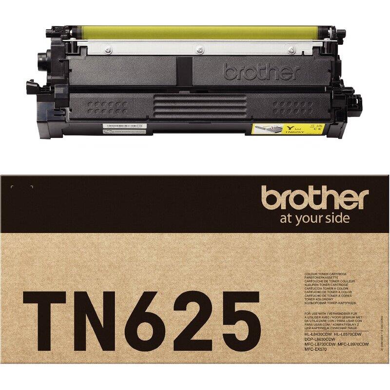 Ref. 62372, Brother TN625Y toner laser jaune authentique, marque BROTHER
