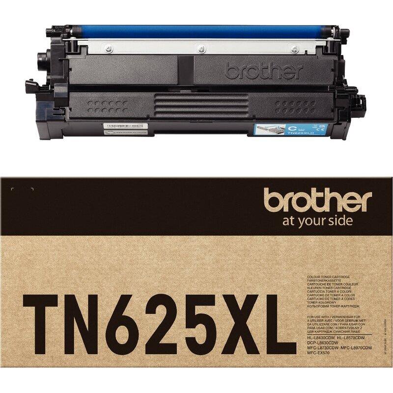 Ref. 62377, Brother TN625XLC toner laser cyan authentique haute capacité, marque BROTHER