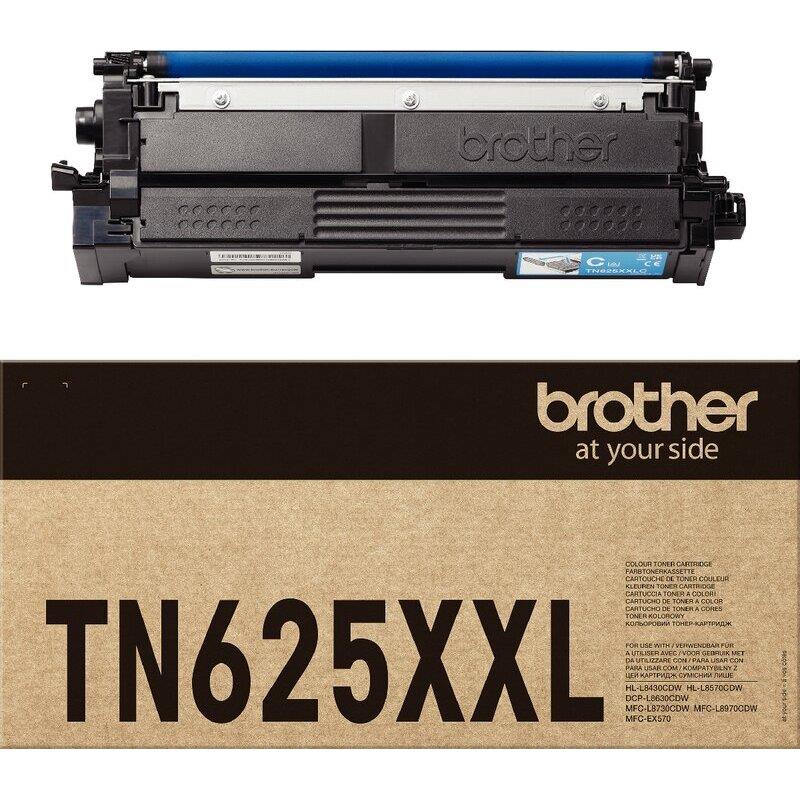 Ref. 62381, Brother TN625XXLC toner laser cyan authentique très haute capacité, marque BROTHER