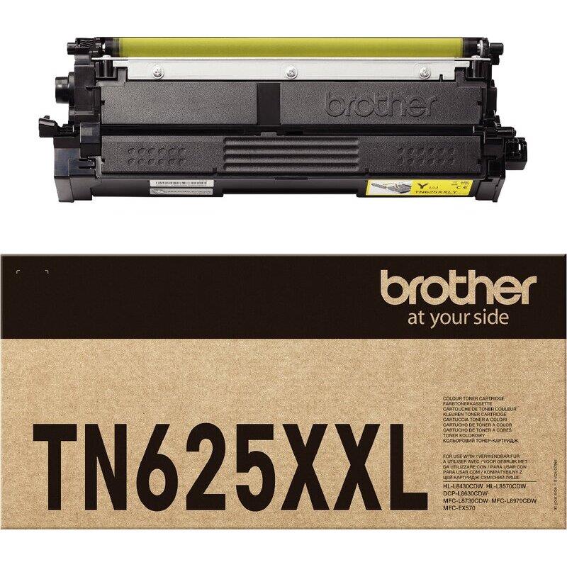 Ref. 62383, Brother TN625XXLY toner laser jaune authentique très haute capacité, marque BROTHER