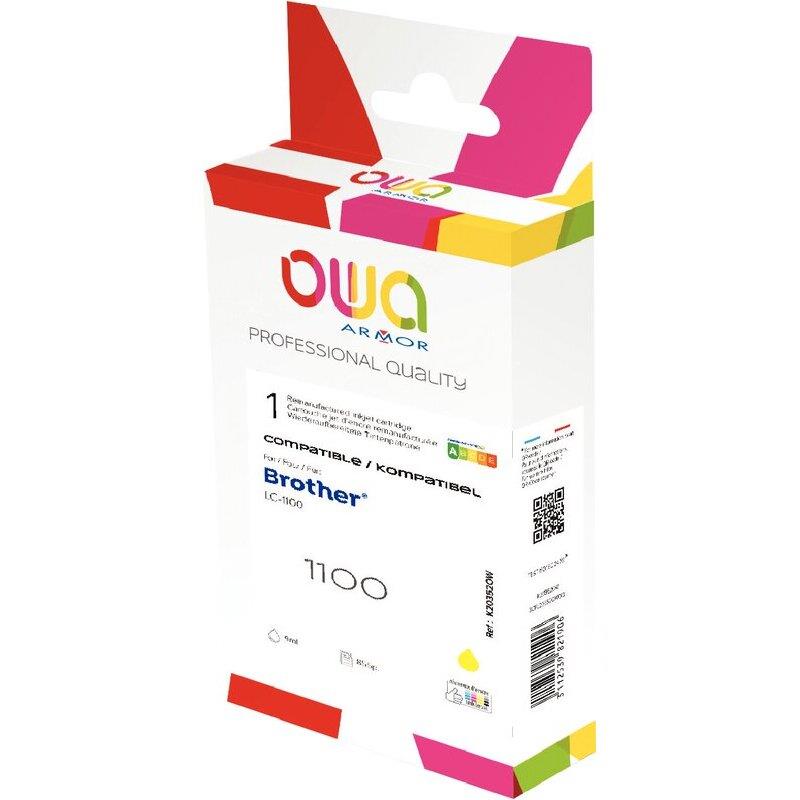 Ref. 62410, OWA Cartouche jet d''encre jaune compatible BROTHER VENUS (LC1100Y), marque ARMOR