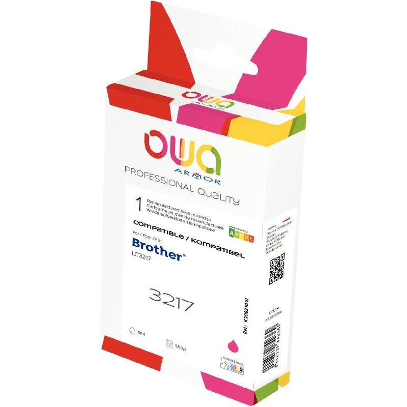 Ref. 62419, OWA Cartouche jet d''encre magenta compatible BROTHER POT (LC3217M), marque ARMOR