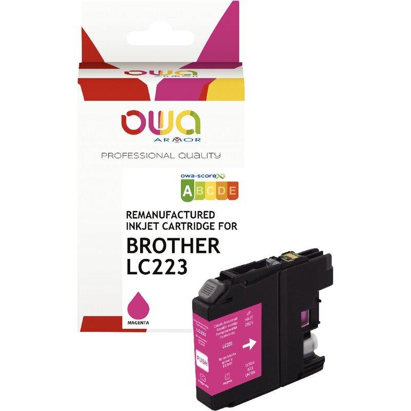 Ref. 62428, OWA Cartouche jet d''encre magenta compatible BROTHER CERF VOLANT (LC223M), marque ARMOR