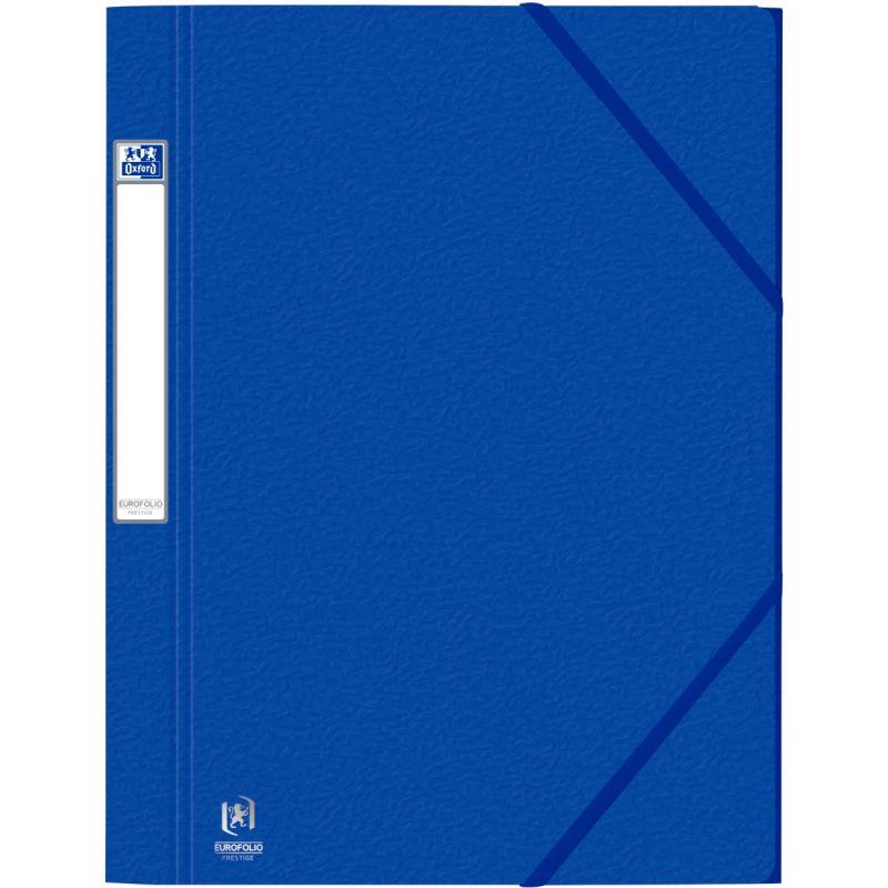 Image de  Chemise 3 rabats à élastiques EUROFOLIO+ Prestige en carte grainée 7/10ème, bleu foncé 