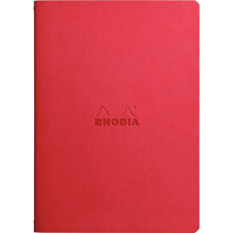 Image de  Carnet piqué 64 pages RHODIARAMA format A5, ligné, rouge coquelicot 