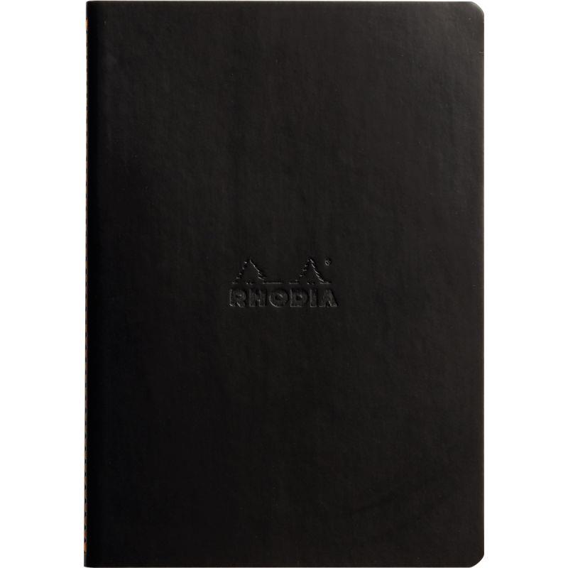 Image de  Carnet piqué 64 pages RHODIARAMA format A5, ligné, noir 