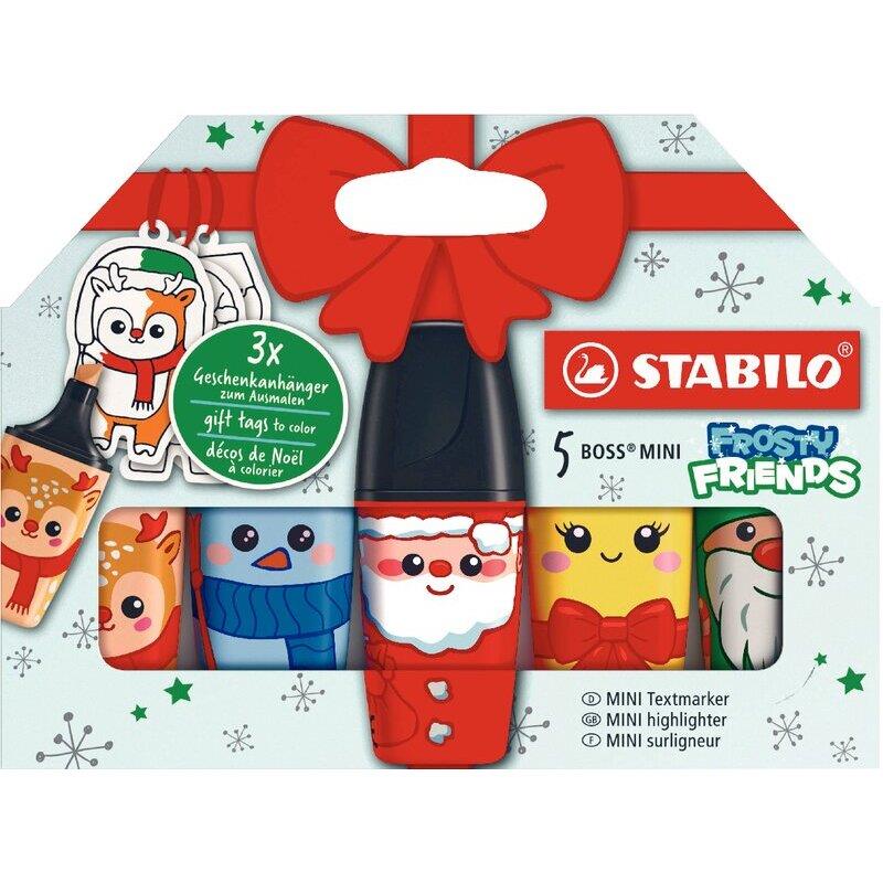 Ref. 62642, Etui de 5 mini surligneurs Frosty Friends, marque STABILO