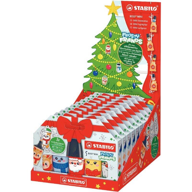 Ref. 62643, Présentoir de 10 étuis de 5 mini surligneurs Frosty, marque STABILO