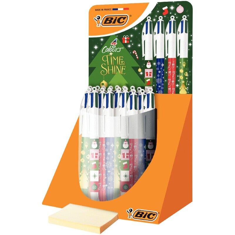 Ref. 62646, Tubo de 30 stylos 4 couleurs Noël, marque BIC