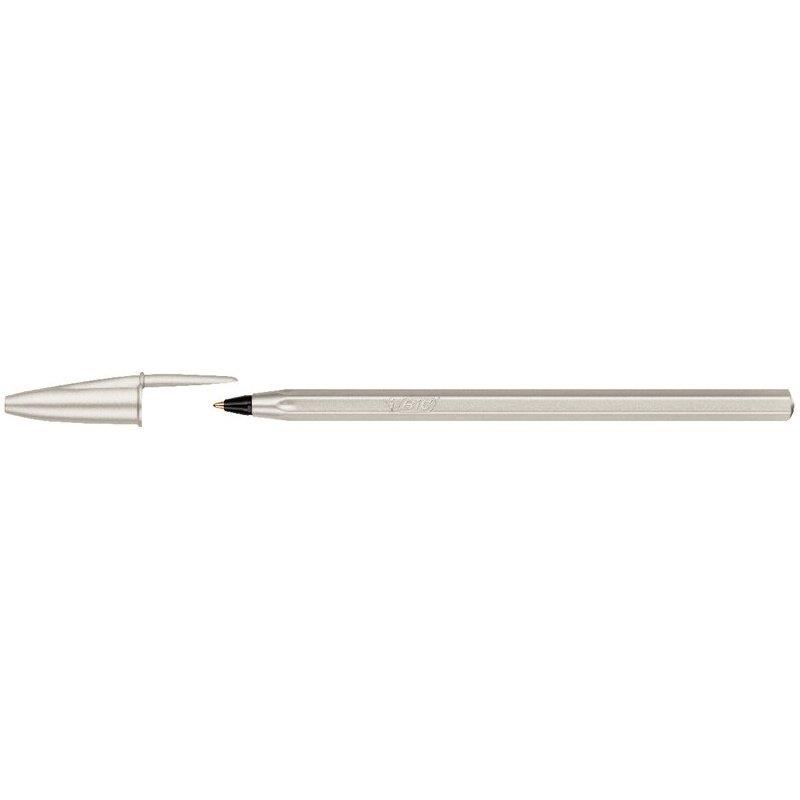 Ref. 62795, Stylo Cristal Glacé argent, Noir, marque BIC