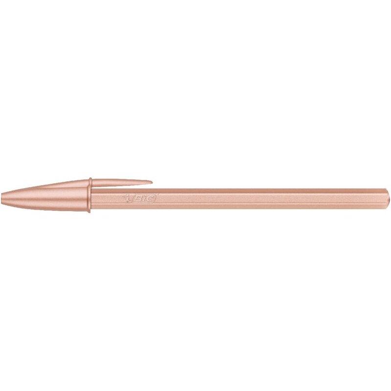 Ref. 62798, Stylo Cristal Glacé rose, Noir, marque BIC