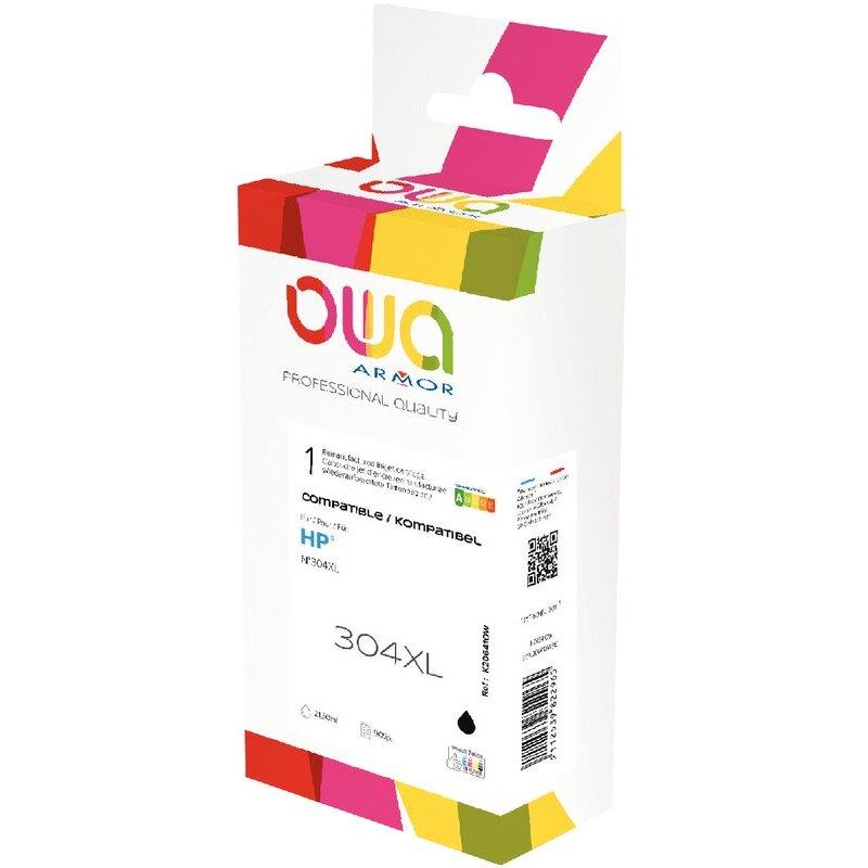 Ref. 62892, OWA Cartouche jet d''encre noir haute capacité compatible HP 304XL (B7RT9AE), marque ARMOR