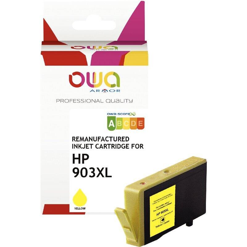Ref. 62980, OWA Cartouche jet d''encre jaune haute capacité compatible HP 903XL (T6M11AE), marque ARMOR