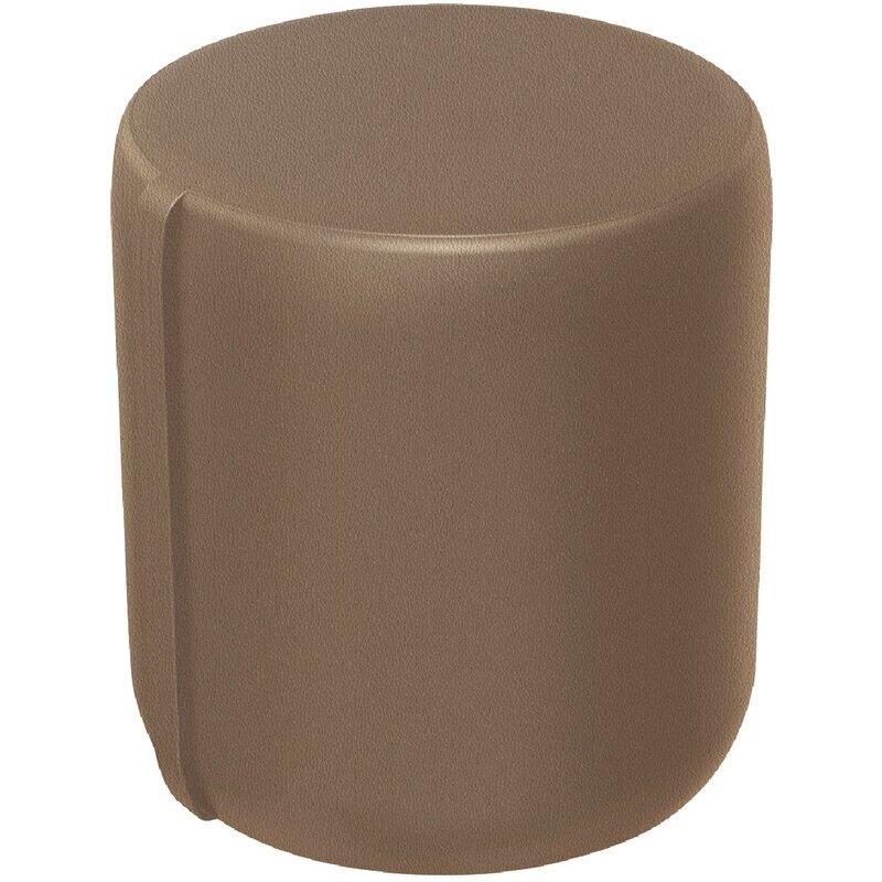 Ref. 62987, Pouf Hizia Ø38cm simili cuir taupe, marque ALBA