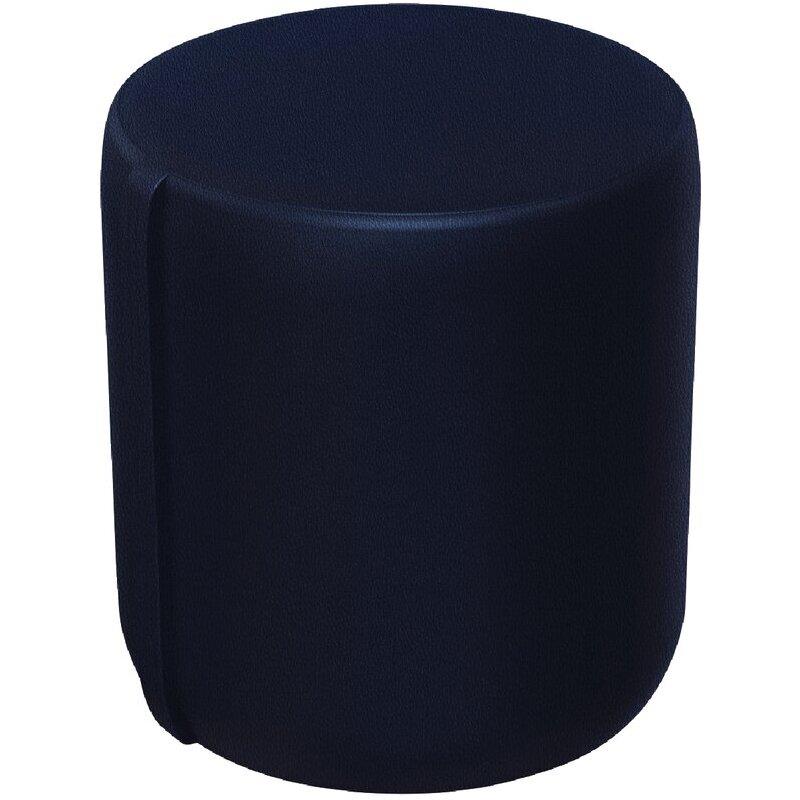 Ref. 62989, Pouf Hizia Ø38cm simili cuir bleu nuit, marque ALBA