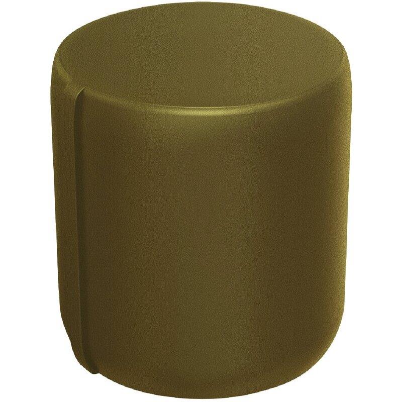 Ref. 63023, Pouf Hizia Ø38cm simili cuir vert avocat, marque ALBA