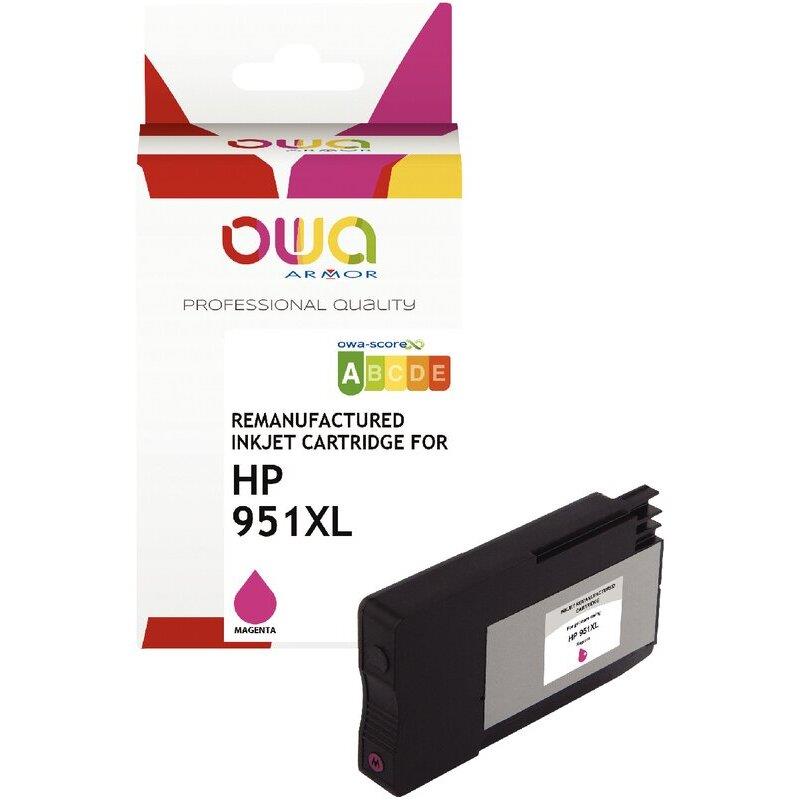 Ref. 63027, OWA Cartouche jet d''encre magenta haute capacité compatible HP 951XL (CN047AE), marque ARMOR