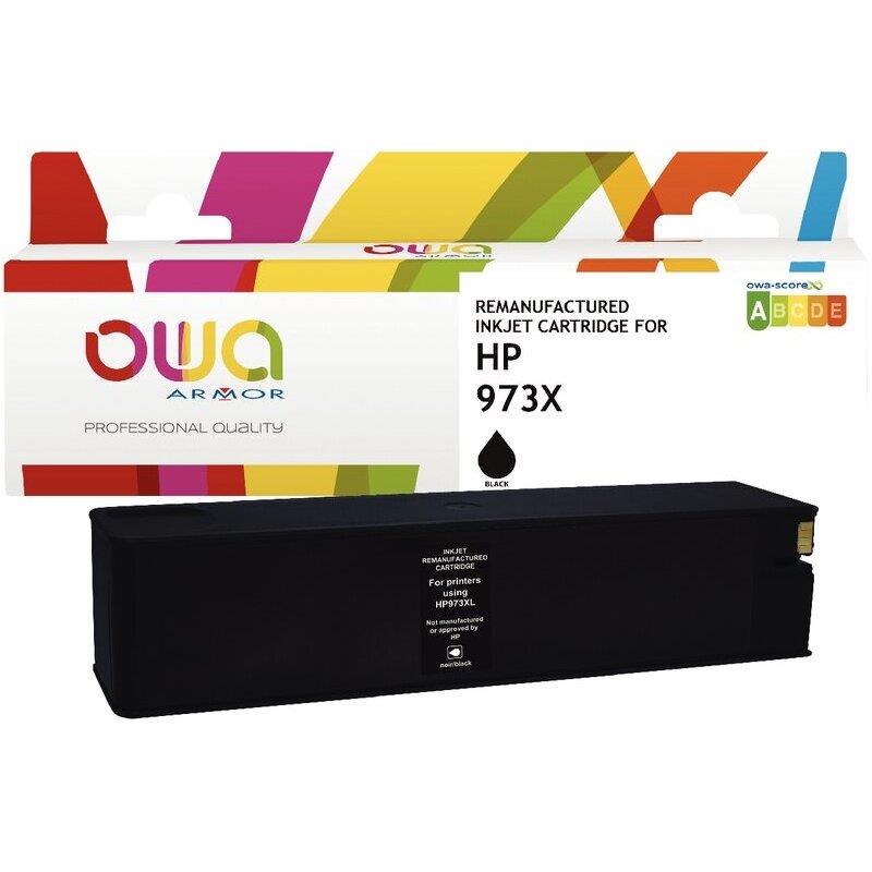 Ref. 63047, OWA Cartouche jet d''encre noir compatible HP 973X (L0S07AE), marque ARMOR