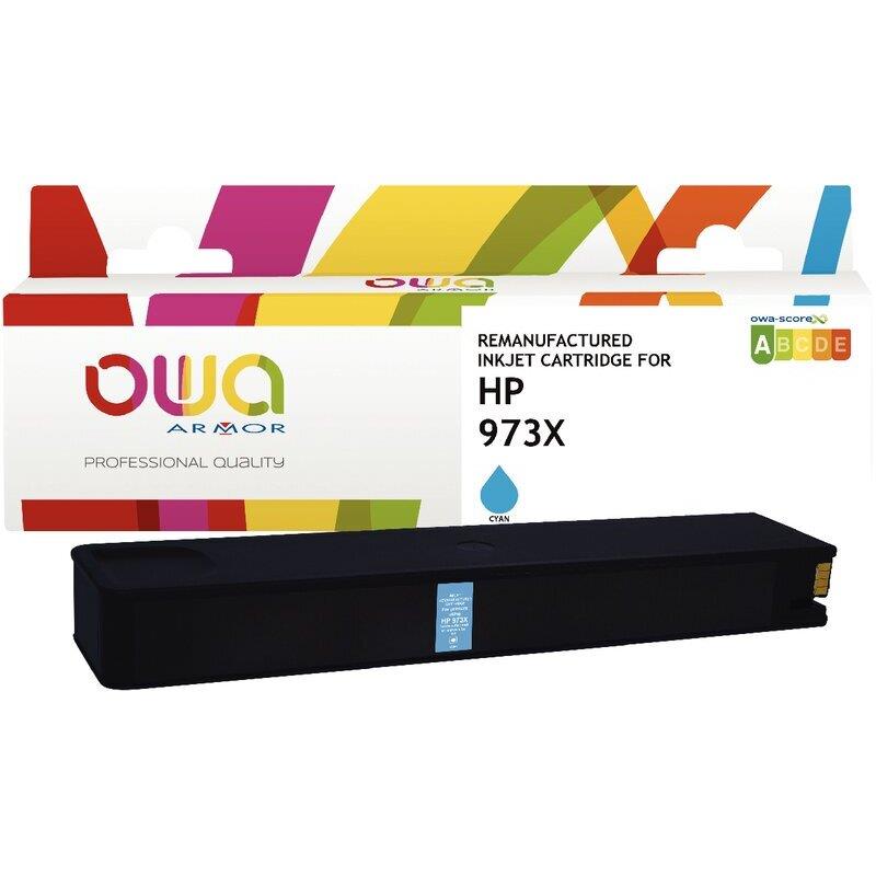 Ref. 63048, OWA Cartouche jet d''encre cyan compatible HP 973X (F6T81AE), marque ARMOR