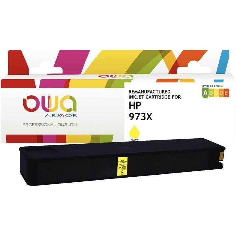Ref. 63050, OWA Cartouche jet d''encre jaune compatible HP 973X (F6T83AE), marque ARMOR