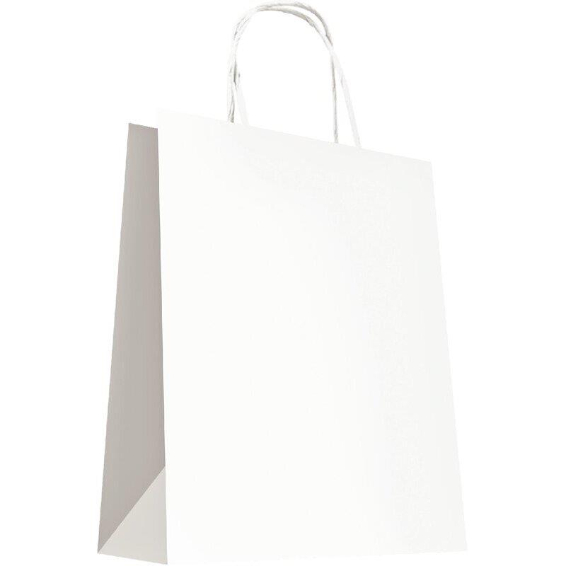 Ref. 63974, Sac kraft blanc 40+20x46 poignées torsadées, marque N.C
