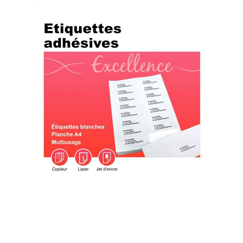 Image de  Boîte de 2100 étiquettes multi-usages blanches 63,5x38,1mm 