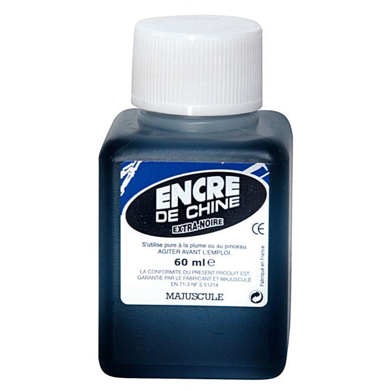 Image de  Flacon 60 ml d''encre de chine noire 