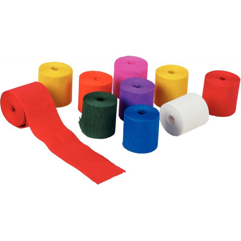 Image de  Paquet de 10 frises de papier crépon assortis 10mx5cm 