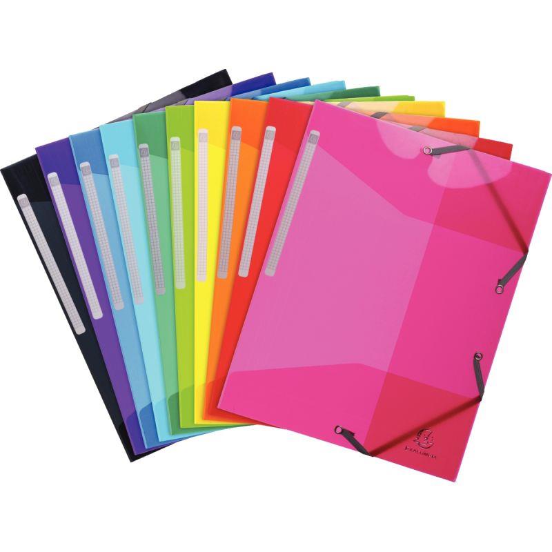 Image de  Lot de 10 chemises 3 rabats à élastiques IDERAMA PP, coloris assortis 