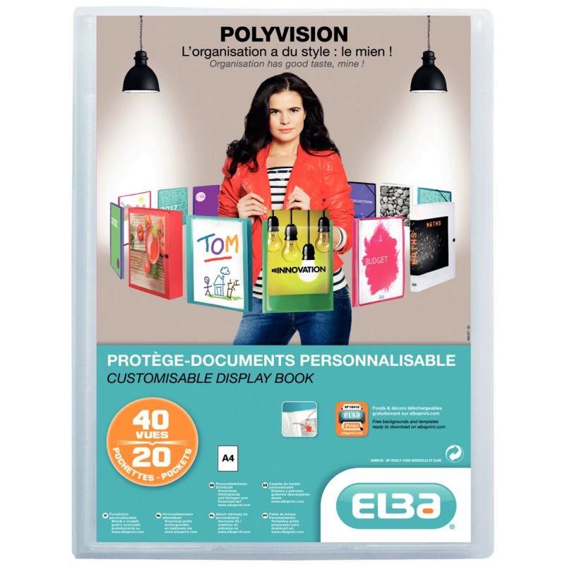 Image de  Protège-documents personnalisable POLYVISION 40 vues, incolore 