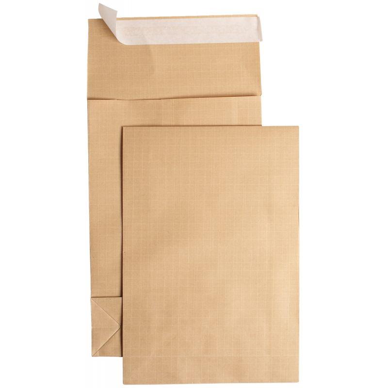 Image de  Paquet de 50 pochettes kraft armé 280x410mm soufflet 90mm bande siliconée 