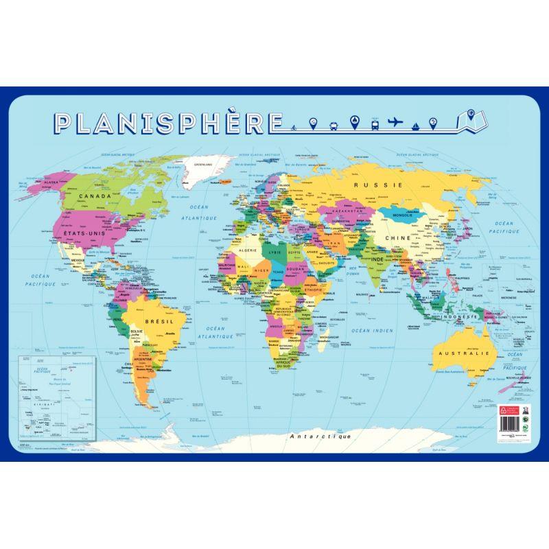 Image de  Poster en PVC 76x52cm la carte du monde 