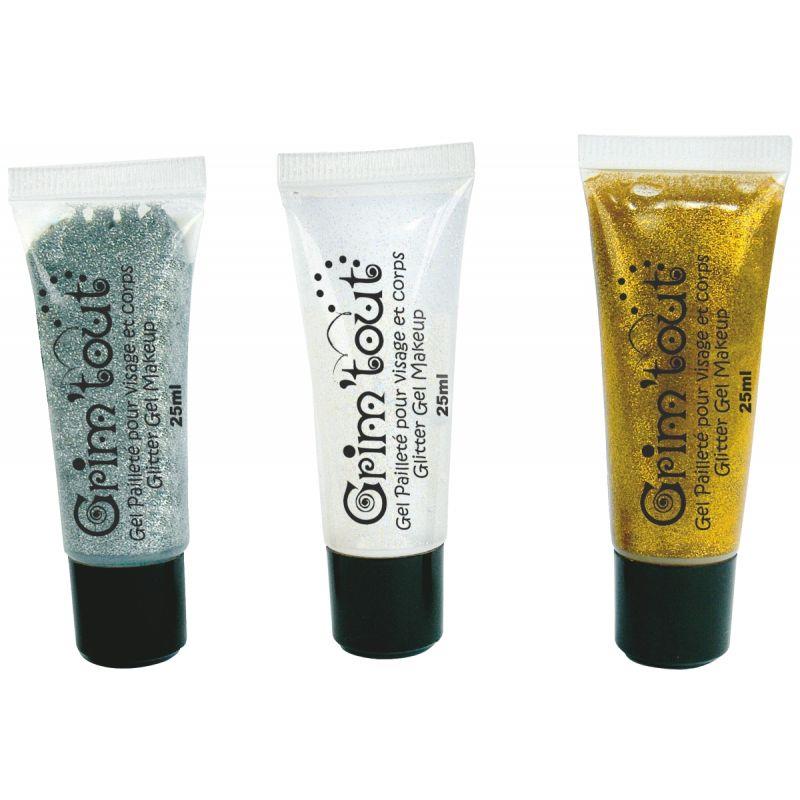 Image de  Lot de 3 tubes de gel pailleté pour visage et corps 