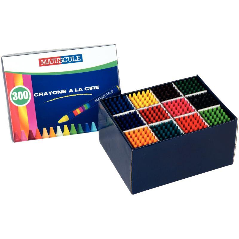 Image de  Boîte de 300 crayons cire Majuscule assorties 