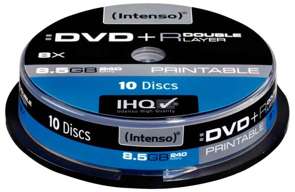 Image de  Spindle de 10 DVD+R double couche imprimable Intenso 8.5 Go 