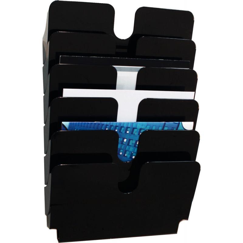 Ref. 74385, Présentoir Flexiplus 6 compartiments Paysage noir, marque DURABLE