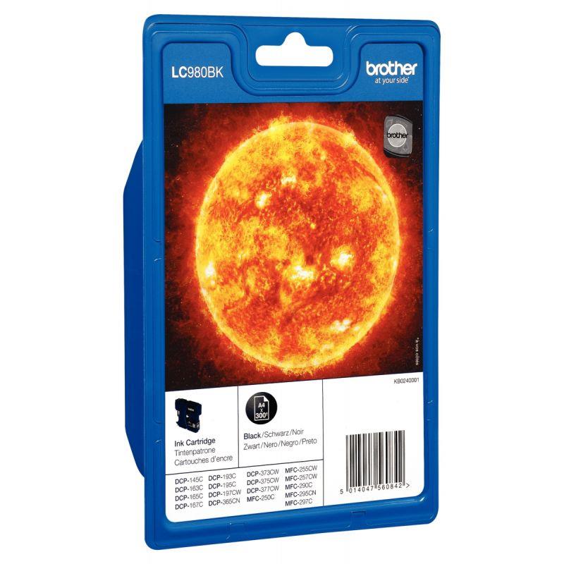 Image de  Brother SOLEIL cartouche jet d''encre noire authentique (LC980BK) 