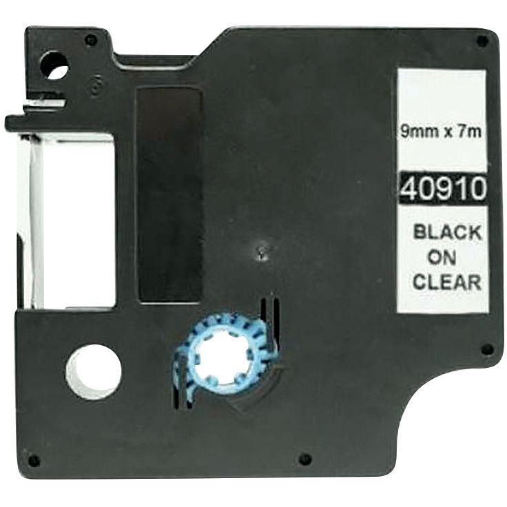 Ref. 75519, Recharge D1 noir sur transparent 9 mm x 7 m compatible, marque LAMA