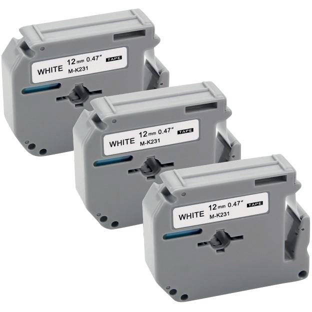 Image de  Recharge Brother MK noir sur blanc 12 mm x 8m compatible 
