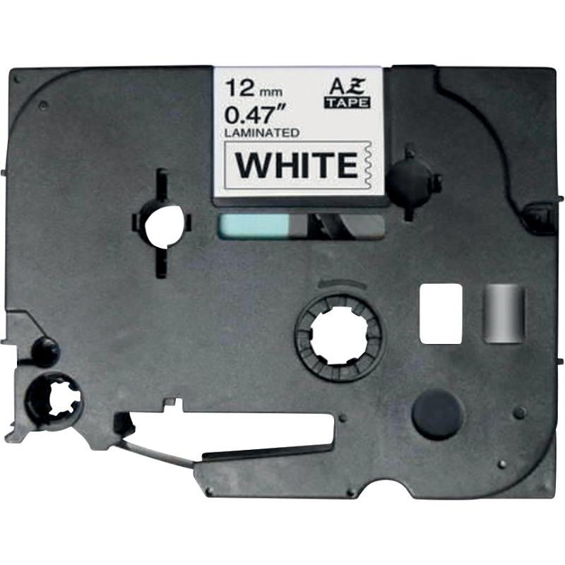 Ref. 76183, Recharge TZE noir sur blanc 12 mm x 8m compatible, marque LAMA