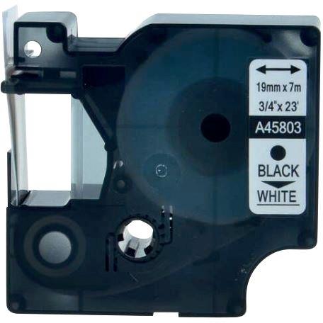 Ref. 76410, Recharge D1 noir/blanc 19 mm x 7 m compatible, marque LAMA