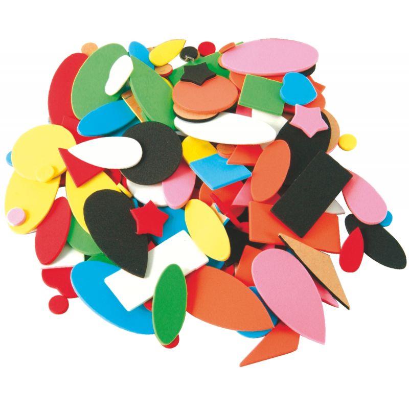 Image de  Sachet de 720 formes variées en mousse de caoutchouc souple et adhésif, couleurs assorties 